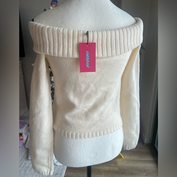EDIKTED Off-Shoulder Knit Sweater – Cream | NWT ✨ - Picture 6 of 6